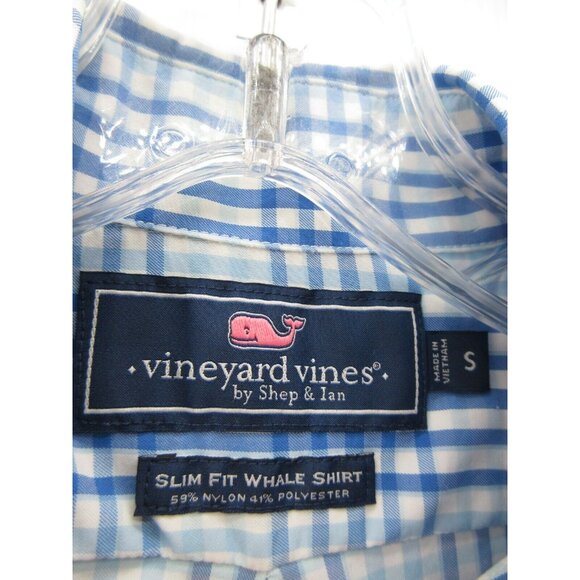 Vineyard Vines Shirt Small Performance Slim Fit Whale Button Up Plaid - Picture 9 of 10